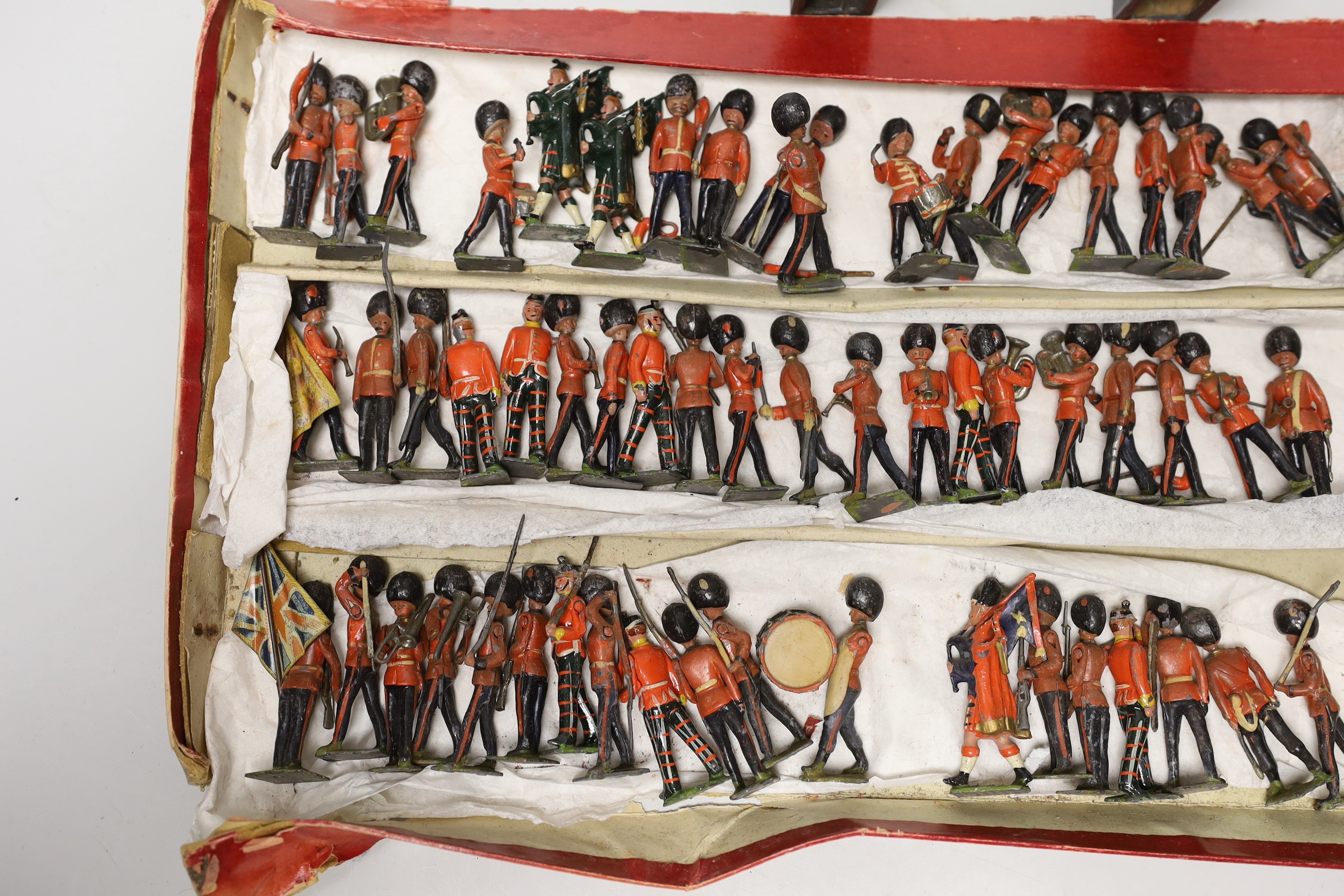Britains Guards, various sets and part-sets, in set 53 box, pre-war